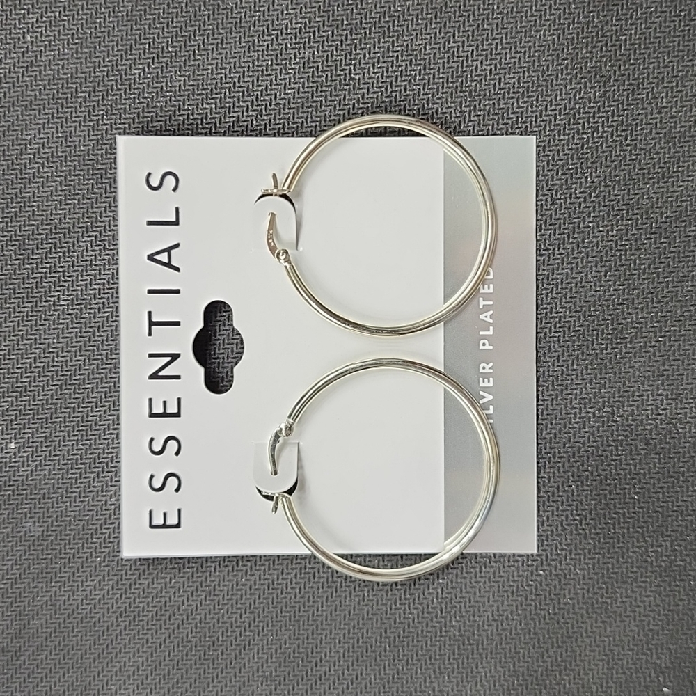 Silver plated hoop earrings